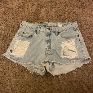 Levi's Light Blue Distressed Jean Shorts